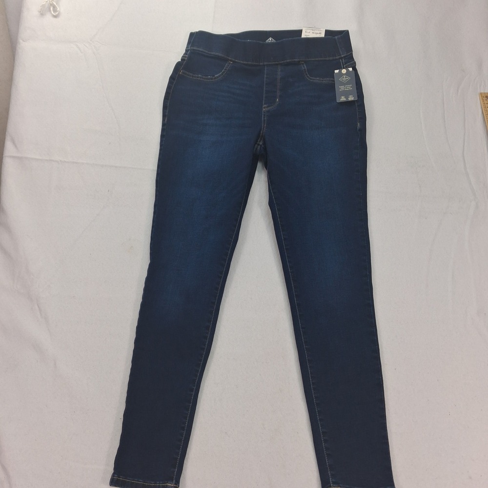 St. John's Bay Jegging Womens 8 Pull-On Darkside Blue Super Stretch NEW